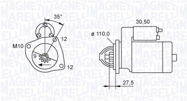 MAGNETI MARELLI Стартер 063721118010